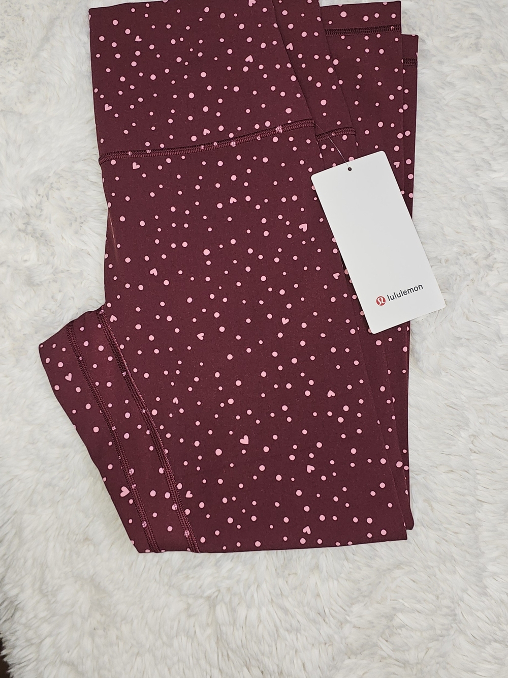 NWT Lululemon Align No Line HR Pant 25" (Size 10) Hearts Dot Print